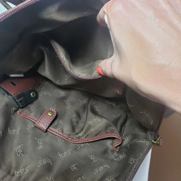 B.O.C. Born Black Shoulder Bag Purse Brown Original hardware Zipper closure - Picture 7 of 12